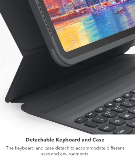 Miniatura 5 de ZAGG Pro Keys - Funda desmontable y teclado inalámbrico para Apple iPad de 10.2 pulgadas (Gen 9, 8, 7) - Emparejamiento Bluetooth, teclas