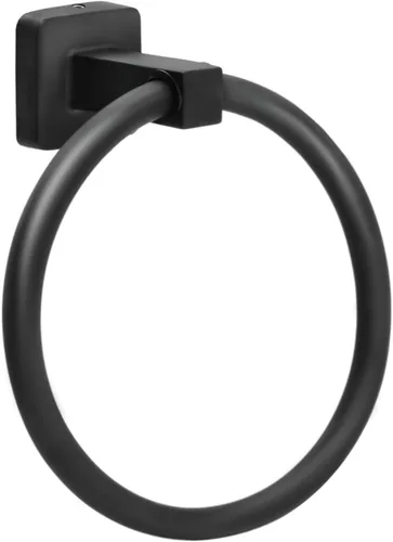 Toallero para pared de baño, toallero negro mate, toallero de mano de acero inoxidable resistente para baño, cocina (negro)