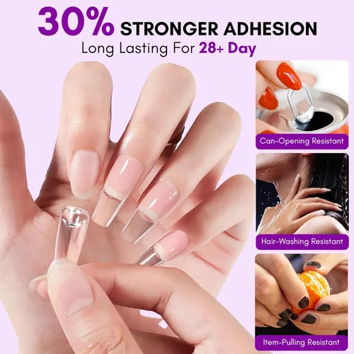 Miniatura 3 de Makartt Gel de pegamento sólido para uñas: pegamento de uñas de gel extra fuerte para uñas a presión y puntas falsas, pegamento de uñas fuerte