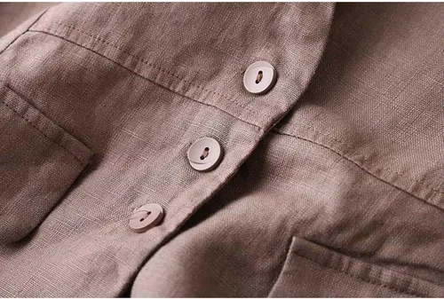 Miniatura 4 de UATKIMI Chaleco de lino de algodón para mujer, casual, holgado, cuello en V, sin mangas, chaqueta