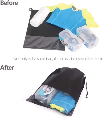 Miniatura 6 de 24 bolsas de viaje para zapatos no tejidas con cuerda para hombres y mujeres, grandes organizadores de bolsas de almacenamiento para zapatos
