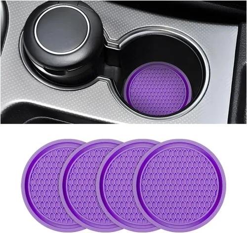 Miniatura 16 de Paquete de 4 portavasos para auto, portavasos universal antideslizante de 2.75 pulgadas de diámetro, duradero, compatible con la mayoría de los Rojo