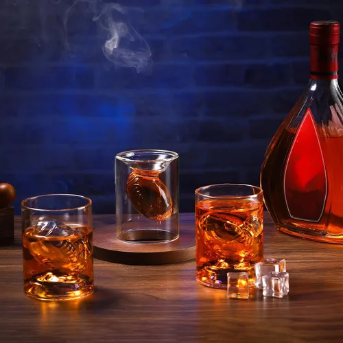 Miniatura 5 de Hoolerry - Juego de 6 vasos de chupito reversibles de 100/200 ml de fútbol, vasos de whisky transparentes para fanáticos del fútbol, regalos