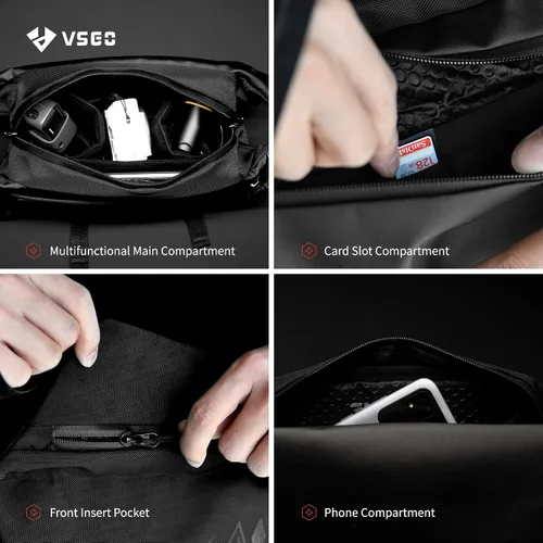 Miniatura 4 de VSGO Bolsa bandolera para cámara 4L, bolsa cruzada impermeable para hombres y mujeres, se adapta a cámaras sin espejo, equipo UAV y Tech Essentials