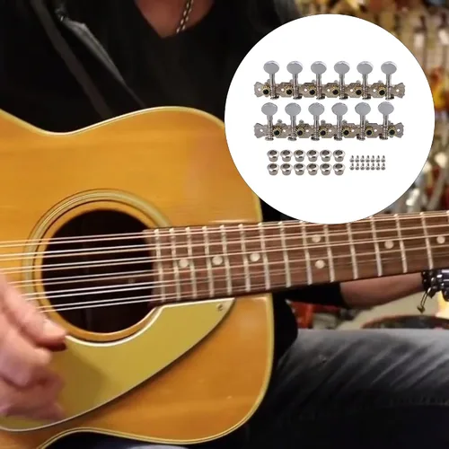 Miniatura 6 de Cromado 12 Cuerdas Guitarra Acústica Cabeza Máquina 6L6R