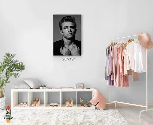 Miniatura 3 de HB Art Design Sesión de fotos sexy de James Dean en lienzo en blanco y negro, impresión artística de icono americano, sala de estar, dormitorio
