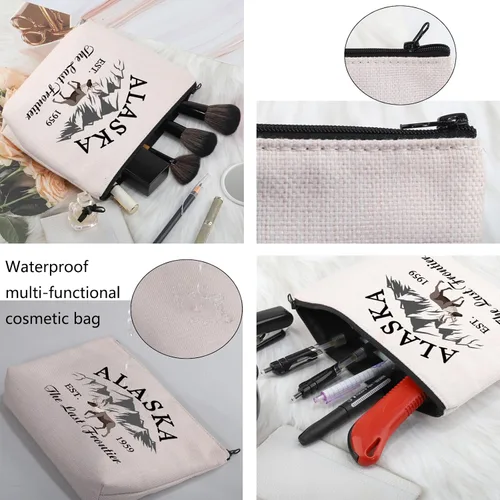 Miniatura 4 de VAMSII Alaska Travel Makeup Bag Alaska Est 1959 The Last Frontier Alaska Family Trip Neceser, La última frontera