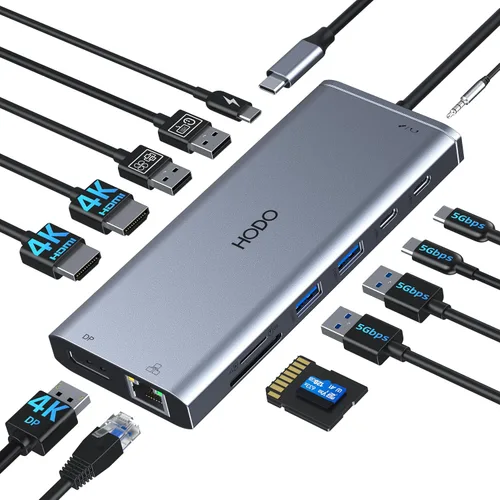 Miniatura 11 de Adaptador multipuerto USB-C para MacBook Air/Pro - Dongle HDMI 6 en 1 con puertos 4K, USB 3.0, lector de tarjetas SD/TF para MacBook M1/m2/m3/m4