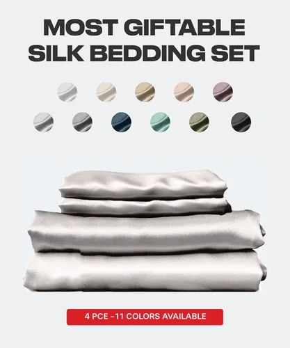 Miniatura 3 de Colorado Home Co SUNDAYSILKS Sábanas 100% seda de morera 4 sábanas de seda pura Tamaño Queen Juego de cama de seda natural orgánica de grado
