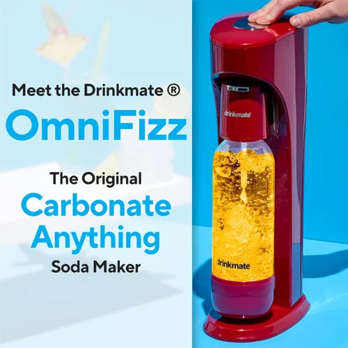 Miniatura 2 de Drinkmate OmniFizz - Máquina de transmisión de agua con gas y soda, carbonata cualquier bebida, paquete definitivo, incluye tres cartuchos de CO2