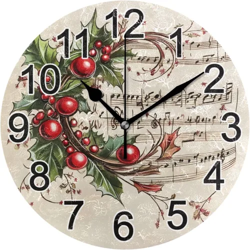 Miniatura 13 de Hummingbird - Reloj de pared de resorte redondo de 10 pulgadas, sin tictac, silencioso, funciona con pilas, reloj analógico atómico de cuarzo