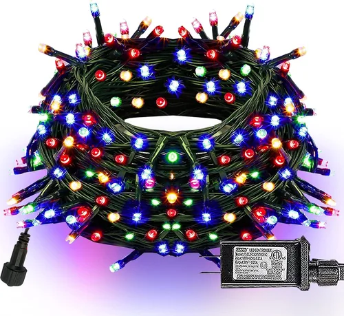 Miniatura 11 de Dazzle Bright - Guirnalda de luces de Navidad para exteriores, 1000 luces LED de 328 pies, enchufe de luz de hada con control remoto, 8 modos