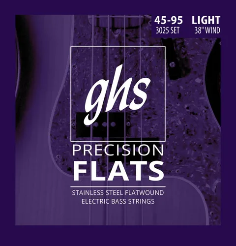Miniatura 6 de GHS Strings, Bajos de precisión de 5 cuerdas, de acero inoxidable, bobinado de 37.25 pulgadas, mediano (45-126) (M3050-5)