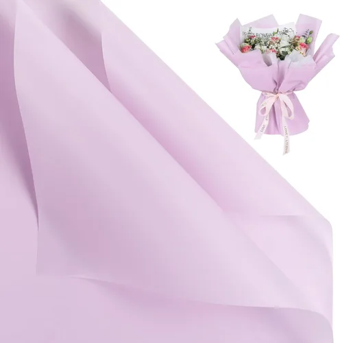 Miniatura 7 de NESCCI Papel de regalo de flores de 20 hojas, papel de regalo de ramo floral impermeable, suministros de floristería, papel de embalaje para boda