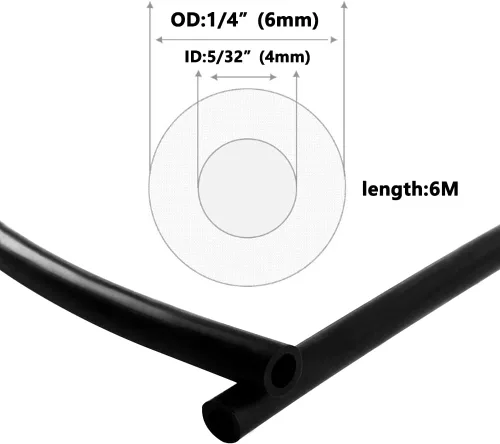 Miniatura 2 de tubo de silicona de 5/32" DI x 1/4" DE, negro, grado alimenticio, manguera de silicona pura de alta temperatura, tubo, tubería para transferencia