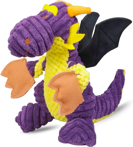 Miniatura 9 de GOOLA Juguetes Chirriantes para Perros - Juguetes de Peluche Duraderos con Chirriador y Papel Crujiente, Paquete Temático de Unicornio para Rosa