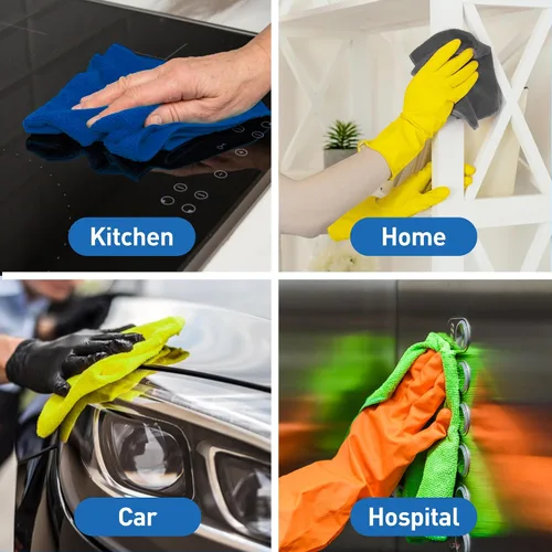 Miniatura 6 de Paño de limpieza de microfibra - Paquete de 12 - 4 colores surtidos - 12 x 12 pulgadas - Toalla de microfibra versátil y lavable para automóviles