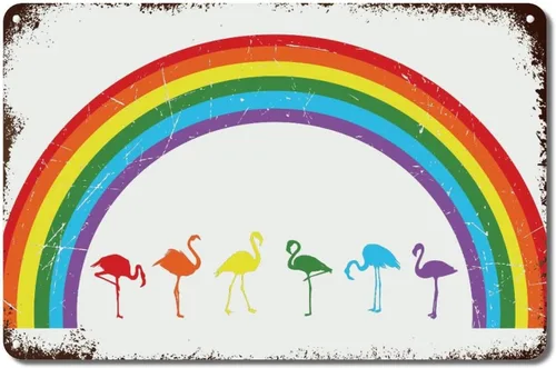 Miniatura 22 de Placa de pared con diseño de bandera de Estados Unidos, diseño retro vintage de arcoíris, letrero de metal LGBTQ, orgullo gay, regalo del mes
