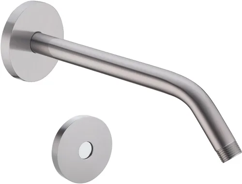 Miniatura 22 de Brazo de ducha de 16 pulgadas con brida, acero inoxidable negro mate de 90 grados, brazo de extensión de cabezal de ducha montado en la pared