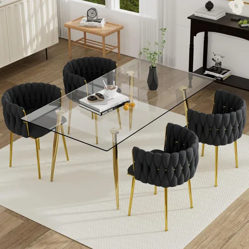 Miniatura 12 de Juego de mesa de comedor de cristal plateado para 2, juego de mesa cuadrada de lujo moderno de 36 pulgadas, juego de mesa de cocina minimalista de 3
