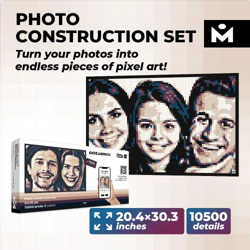 Miniatura 2 de Color M - Juego de construcción de mosaico fotográfico personalizado Kit de manualidades para creación de arte de pared de ladrillo a partir