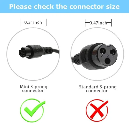 Miniatura 4 de Puerto de carga Hoverboard de repuesto para Hover-1 Swagtron TOMOLOO Segway Smart Self-Balancing Scooter Eléctrico etc. (2 puntas 3 pines)