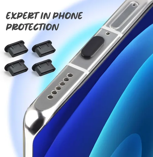 Miniatura 7 de Enchufe antipolvo USB C tipo C antipolvo cubierta USB C protector de puerto de carga tipo C con cepillo de limpieza para iPhone 15 Samsung