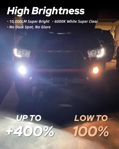 Miniatura 2 de AUTOONE Bombillas LED antiniebla H8 H11 H16 o DRL, 6000 K blancas superbrillantes para repuesto de luces antiniebla de automóvil, 50000 horas