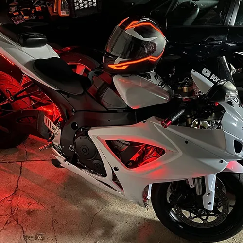 Miniatura 8 de JIGUOOR 4 luces LED para casco de motocicleta, 3 modos de luz LED para casco de motocicleta, kit de accesorios de decoración para motocicleta