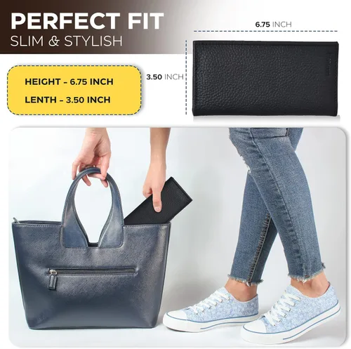 Miniatura 3 de Funda de chequera para hombres y mujeres, funda de chequera estándar de cuero