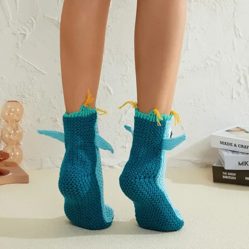 Miniatura 7 de Calcetines divertidos de animales para niños y adultos, calcetines de punto de tiburón de dibujos animados, calcetines de piso de animales