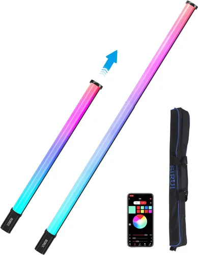Miniatura 9 de SIRUI Varita de luz LED RGB T120, barra de luz de estudio portátil para fotografía, tubo de luz de 47.2 pulgadas con batería recargable, CRI 97