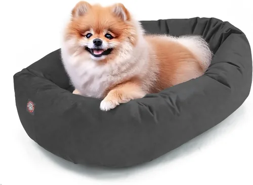 Miniatura 17 de Majestic Pet Cama para Perros Grandes Lavable de 40 Pulgadas, Mueble Ortopédico en Forma de Donut para Perros Grandes, Almohadilla y Alfombra de Gris