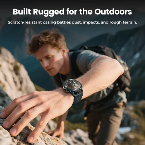 Miniatura 9 de WalkerFit Reloj inteligente para hombres, pantalla AMOLED redonda de 1.43", 5 ATM resistente al agua, monitor de frecuencia cardíaca y sueño