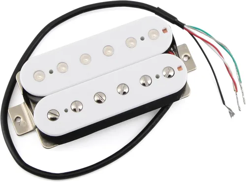 Miniatura 6 de FLEOR Alnico 5 Pastillas de Guitarra Doble Bobina Humbucker Juego de Cuello y Puente Blanco
