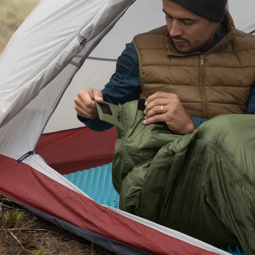 Miniatura 7 de Naturehike Saco de dormir ligero y compacto, sobre de 59 ℉/32 ℉, ultraligero para mochilero, portátil, impermeable, con saco de compresión para frío