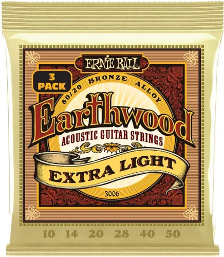 Miniatura 20 de Ernie Ball - Cuerdas personalizadas para guitarra acústica Earthwood de bronce 80/20, calibre medio, calibre 12.5-56 (P02005) (Paquete de 2)