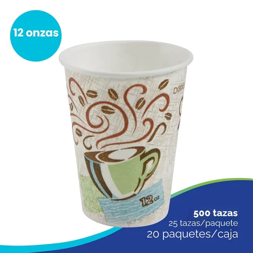 Miniatura 2 de Vaso térmico de papel, de 12 onzas con un diseño de café, de Dixie PerfecTouch 5342CD (Viene con 20 fundas aislantes y 50 vasos por funda), 20