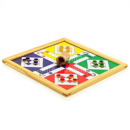 Miniatura 7 de Madera de pino hecha a mano hecha a mano 2 en 1 Ludo serpientes magnéticas y escaleras juego de mesa de viaje completo para adultos y familia