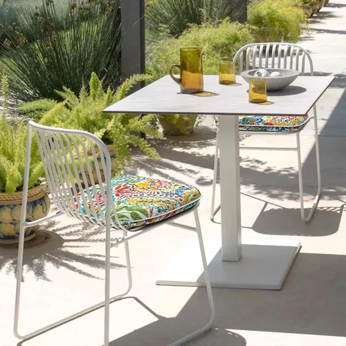 Miniatura 6 de DYTXIII Juego de 2 cojines para sillas de exterior con lazos, almohadillas repelentes al agua para sillas de patio de 17 x 16 pulgadas para muebles