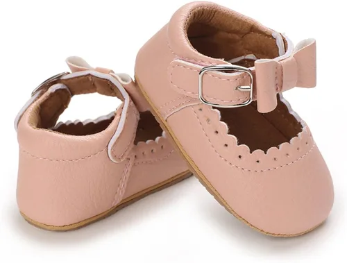 Miniatura 3 de COSANKIM Zapatos planos Mary Jane para bebés y niñas, suela de goma antideslizante, zapatos de vestir de princesa para boda
