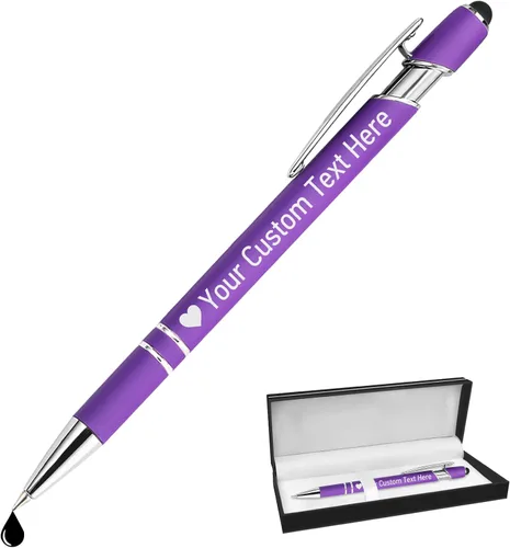 Miniatura 64 de STREADVE Bolígrafos personalizados personalizados con nombre grabado, logotipo, texto, bolígrafos de escritura suave, regalo personalizado para Negro
