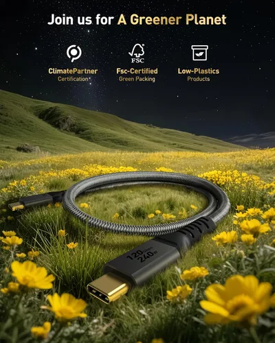 Miniatura 5 de Maxonar Cable Thunderbolt 5 de 1 pie de 80 Gbps, aumento de ancho de banda de hasta 120 Gbps, potencia de 240 W, pantalla dual de 8 K, compatible