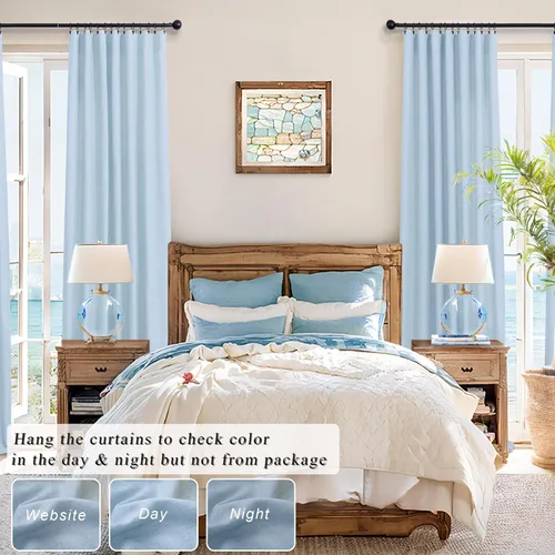 Miniatura 200 de Cortinas de lino gris claro, 2 paneles, presillas traseras, bolsillo para cortinero, semitraslúcidas, ahorran energía, estilo rústico, arpillera