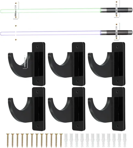 Miniatura 7 de uxcell Soporte de pared para espada, 1 juego de soporte de pared para sable de luz acrílico, soporte de pared para espada de sable de luz, soporte
