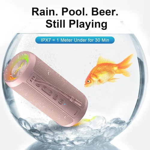 Miniatura 3 de Ortizan Altavoz Bluetooth portátil inalámbrico, IPX7 impermeable, a prueba de polvo y a prueba de óxido, potente sonido de 24 W, graves mejorados
