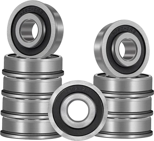 Paquete de 10 rodamientos de bolas con brida de 5/8 pulgadas x 1-3/8 pulgadas x 1/2 pulgadas, prelubricados, para cortacésped, carretillas, carros y