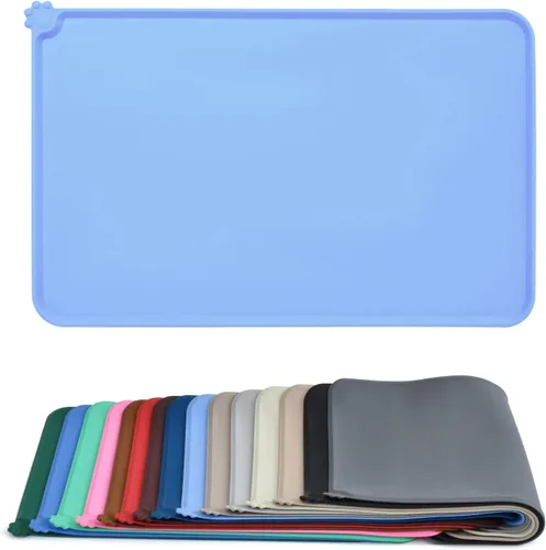 Miniatura 17 de AUDWUD - Tapete de silicona impermeable para alimentación de mascotas, almohadilla antideslizante para tazón, tapete para perros para comida y agua