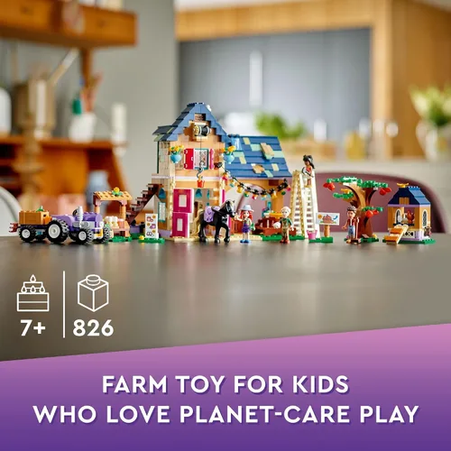 Miniatura 3 de LEGO Friends 41721 - Juego de casa de granja orgánica con caballo de juguete, estable, tractor y remolque, más figuras de animales, para niños