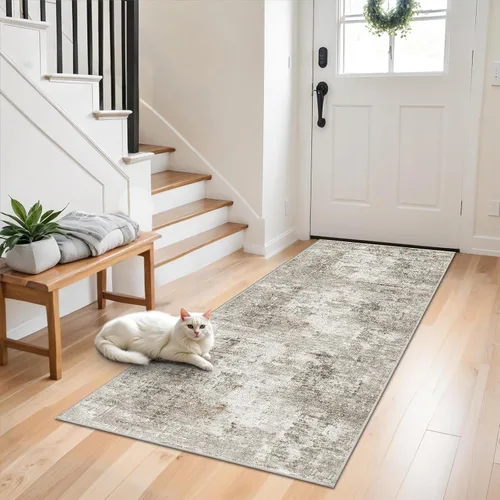 Miniatura 78 de Alfombra antideslizante lavable de 2 x 3 pies - Alfombra suave de pelo bajo para cocina, entrada y dormitorio - Tapete moderno para puerta